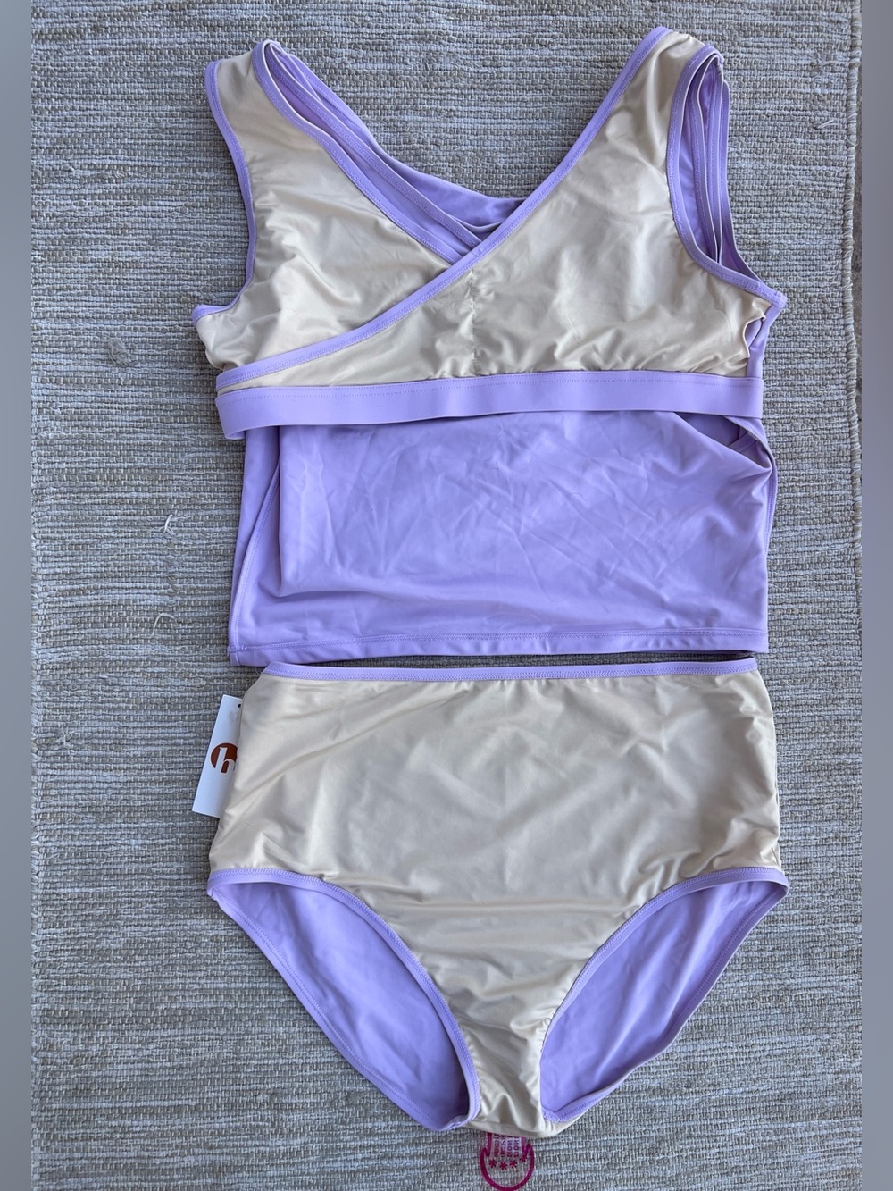 Honey Mark Deep Lavender Swim Set Basil Wrap Top & bottom size XL - Picture 6 of 9